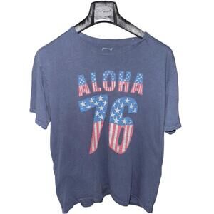 Vintage Y2K Lucky Brand Aloha 76 USA T-Shirt Sz L Rare Surf Hawaii
